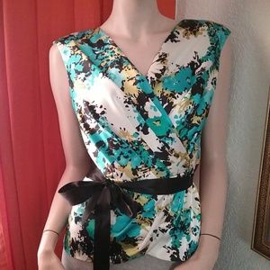 Peplum satin blend top